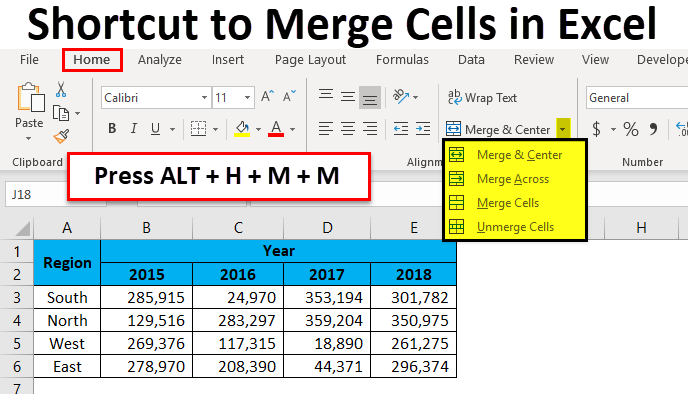 excel shortcut for merge and center mac